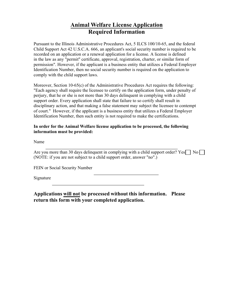 Form AW-1 Animal Welfare Initial License Application - Illinois, Page 7