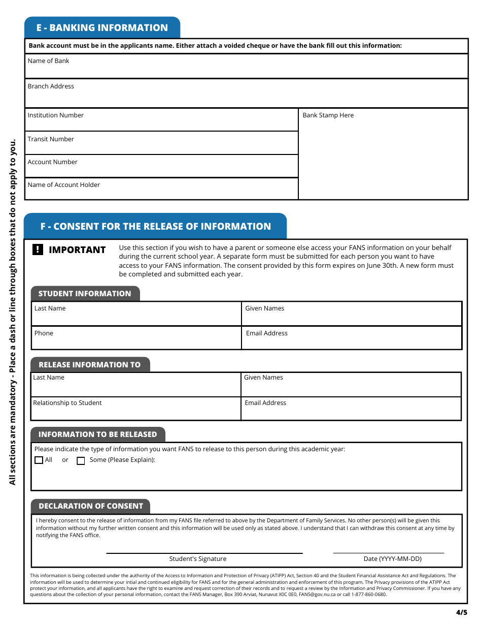 Application to Continue Student Financial Assistance - Nunavut, Canada, Page 4