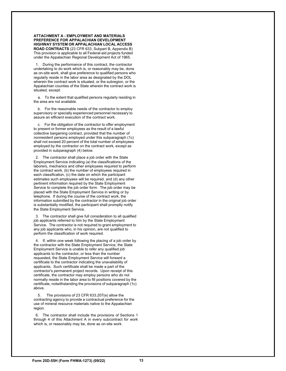 Form 25D-55H (FHWA-1273) Required Contract Provisions for Federal-Aid (Fhwa) Construction Contracts - Alaska, Page 13