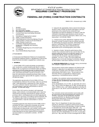 Form 25D-55H (FHWA-1273) Required Contract Provisions for Federal-Aid (Fhwa) Construction Contracts - Alaska