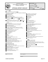 Document preview: Form 25A-R510 Appraisal Report Checklist - Alaska