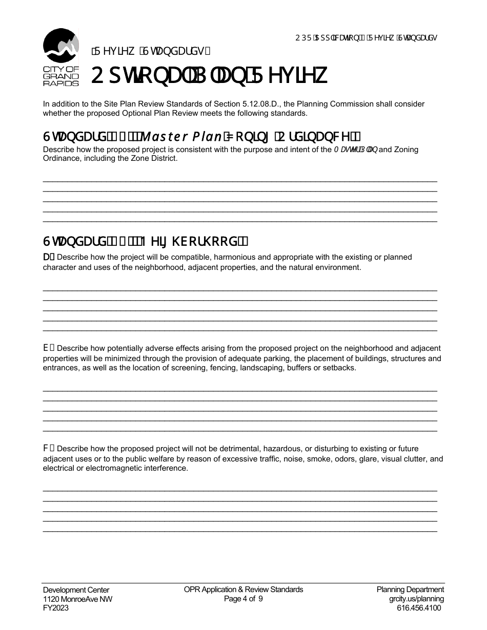Application for Optional Plan Review - City of Grand Rapids, Michigan, Page 4