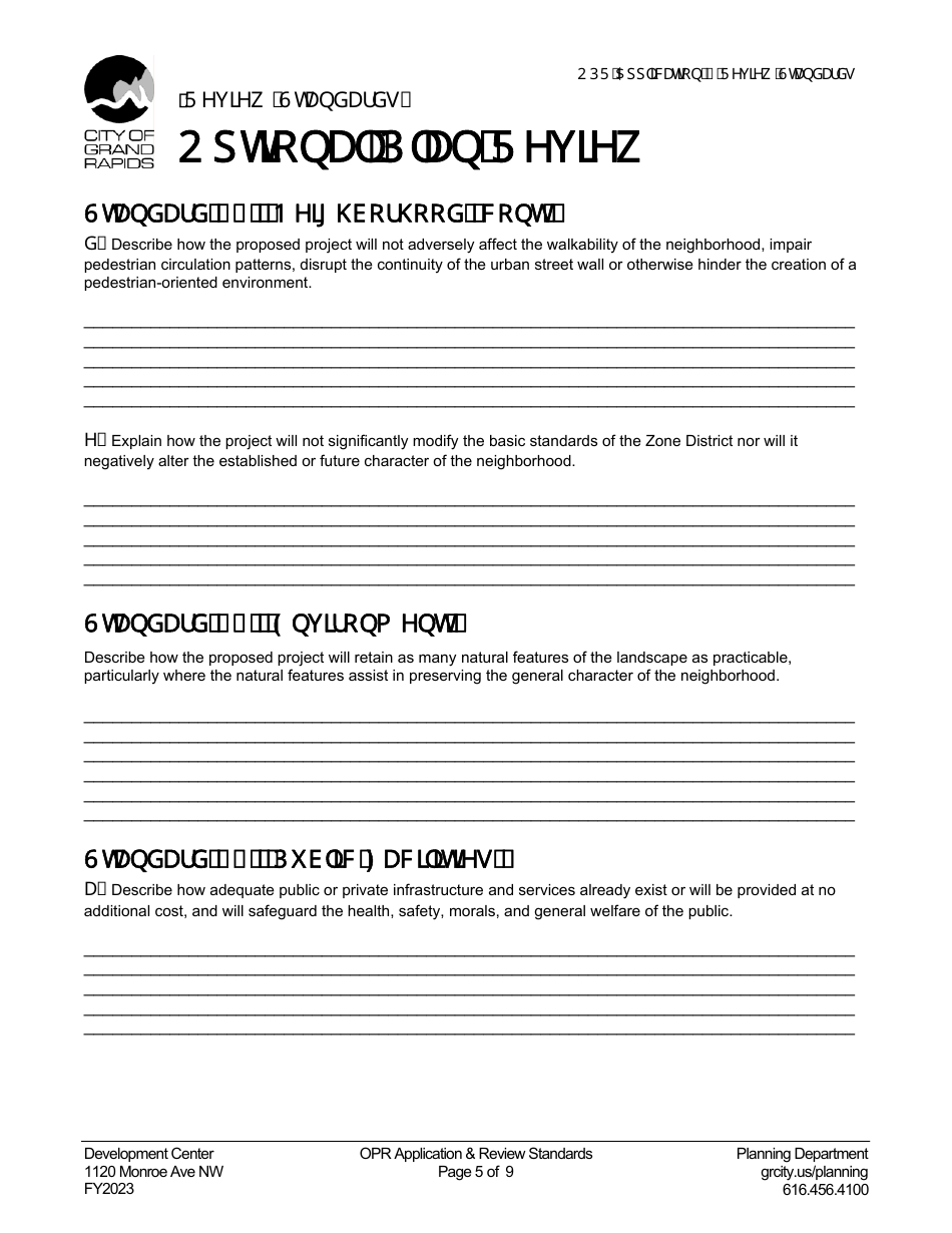 Application for Optional Plan Review - City of Grand Rapids, Michigan, Page 5