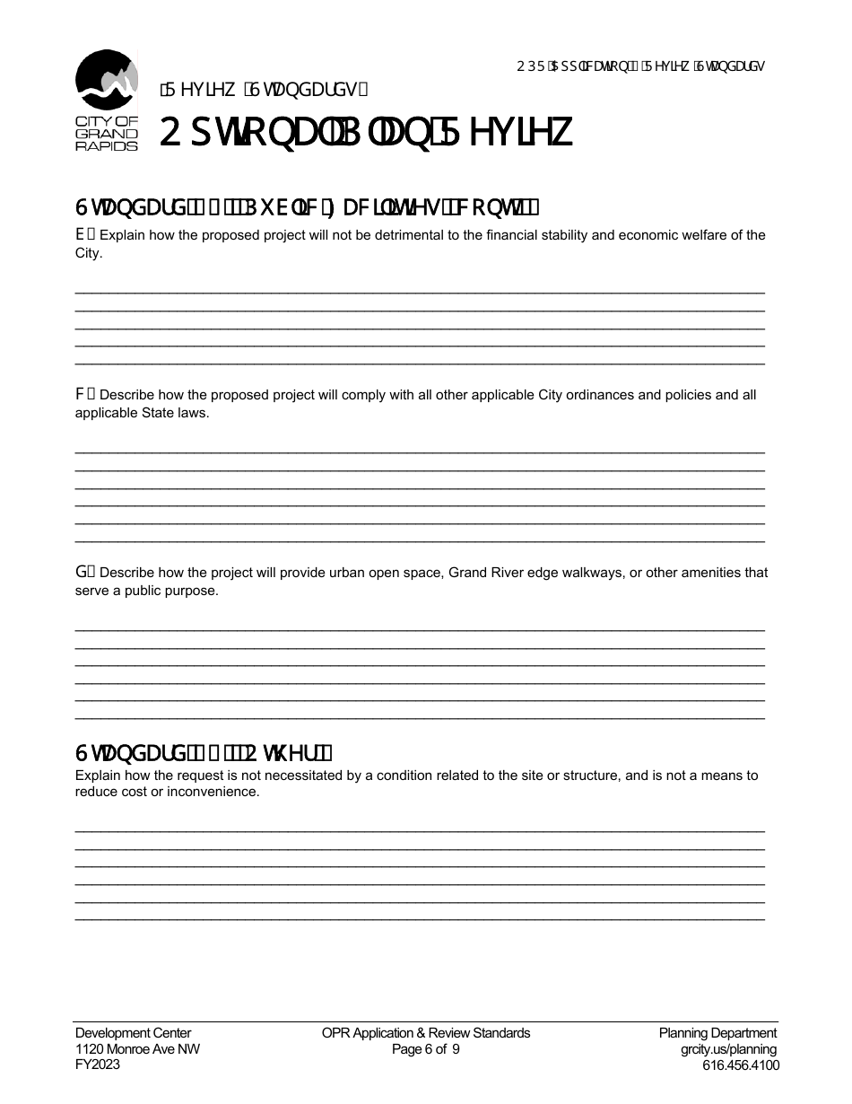 Application for Optional Plan Review - City of Grand Rapids, Michigan, Page 6