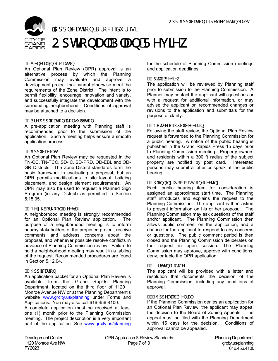 Application for Optional Plan Review - City of Grand Rapids, Michigan, Page 7