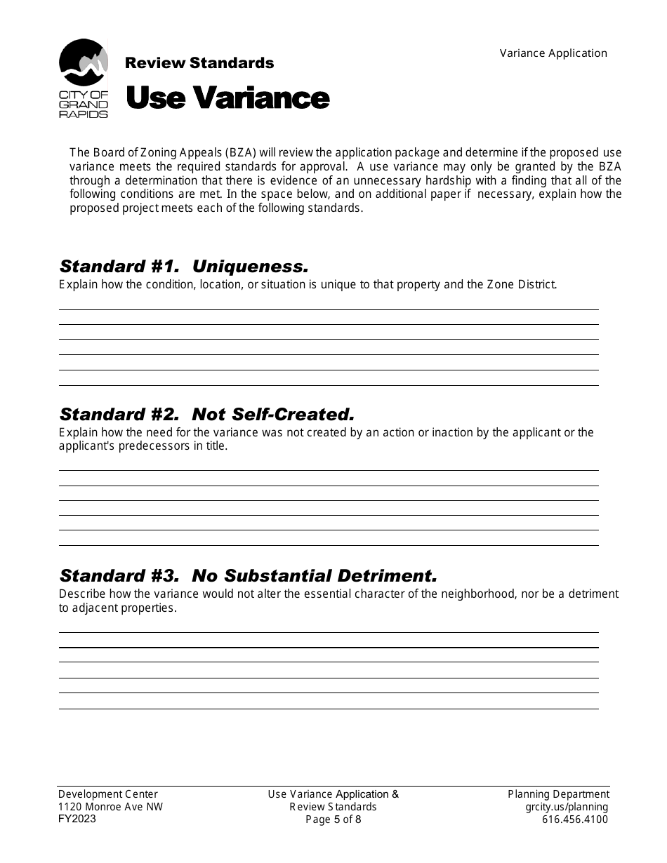 Application Use Variance - City of Grand Rapids, Michigan, Page 5