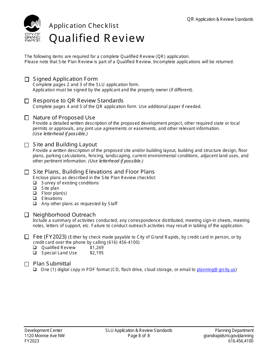 Qualified Review Application - City of Grand Rapids, Michigan, Page 8