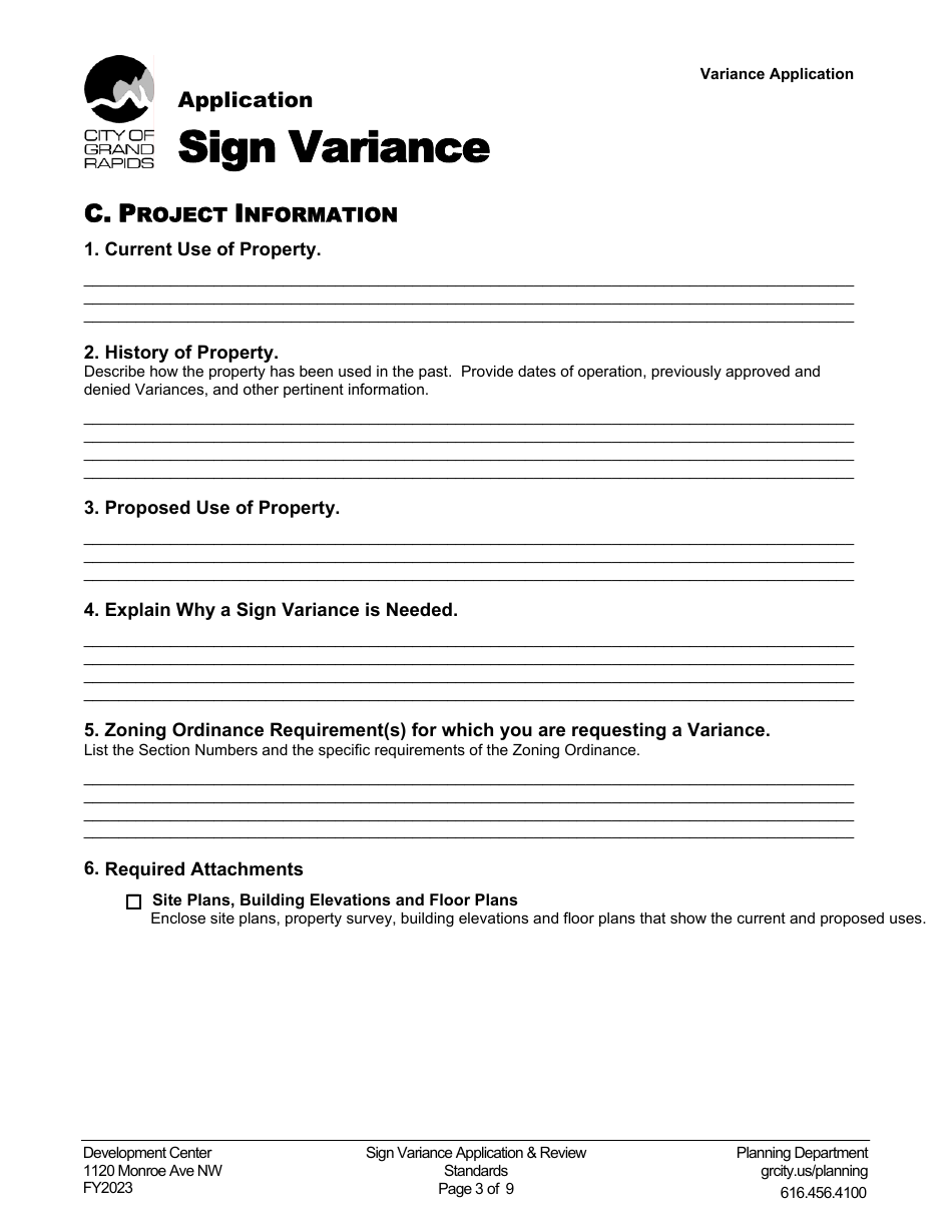 Sign Variance Application - City of Grand Rapids, Michigan, Page 3