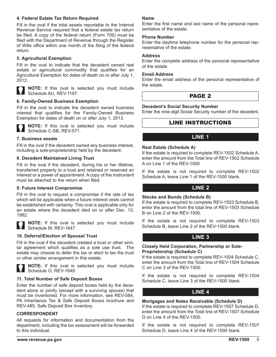 Form Rev 1500 Download Fillable Pdf Or Fill Online Inheritance Tax Return Resident Decedent 8591