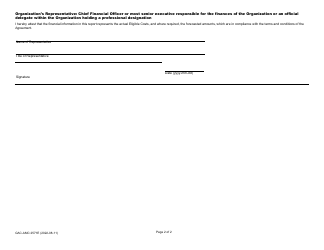 Form GAC-AMC2571E (B) Contribution Agreement - Specific Terms and Conditions - Reporting Form - Periodic Financial Report - Canada (English/French), Page 2