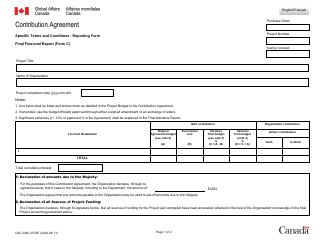 Document preview: Form C (GAC-AMC2572) Final Financial Report - Canada