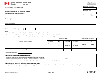 Document preview: Forme C (AMC-GAC2572) Rapport Financier Final - Canada (French)