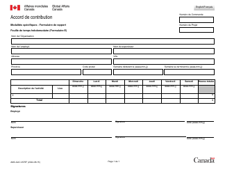 Document preview: Forme E (AMC-GAC2575) Feuille De Temps Hebdomadaire - Canada (French)