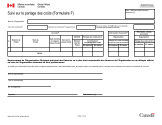 Document preview: Forme F (AMC-GAC2273) Suivi Sur Le Partage DES Couts - Canada (French)