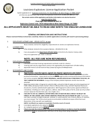 Form DPSSP4011 Explosives License Application - Louisiana