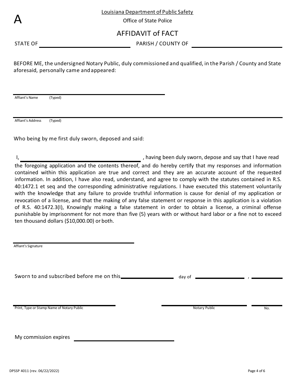 Form DPSSP4011 Explosives License Application - Louisiana, Page 6