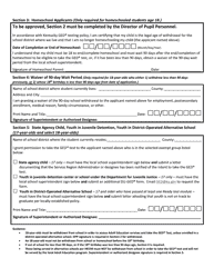 Documentation of Under-19 Eligibility Ged Testing Form - Kentucky, Page 2