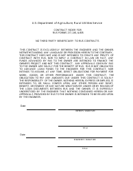Document preview: Contract Rider for RUS Forms 217, 245, & 835