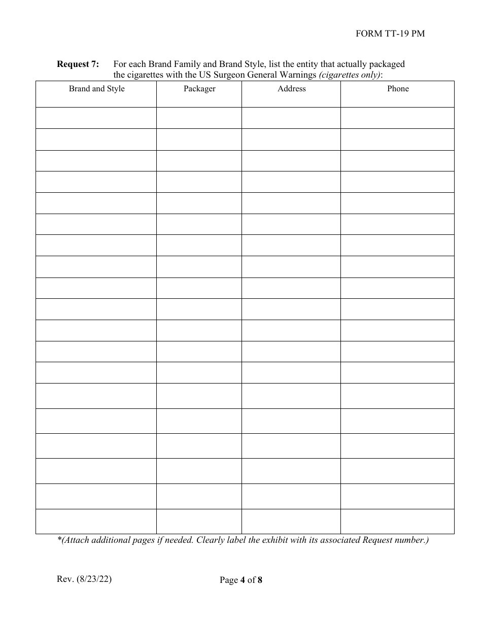 Form TT-19 PM Certification Application for Participating Tobacco Product Manufacturers (Pm) - Virginia, Page 4