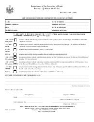 Document preview: Form DI-27 Law Enforcement Officer's Report to the Secretary of State - Maine