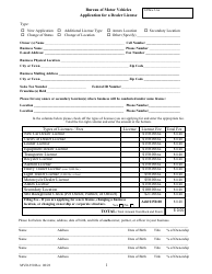 Form MVD-350 Application for a Dealer License - Maine