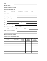 Shelter to Shelter Transfer Form - Manitoba, Canada, Page 2