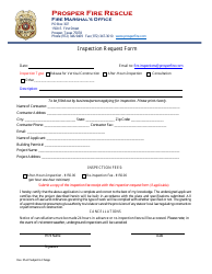 Document preview: Inspection Request Form - Texas
