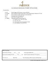 Alcoholic Beverage Permit Application - Town of Prosper, Texas, Page 2