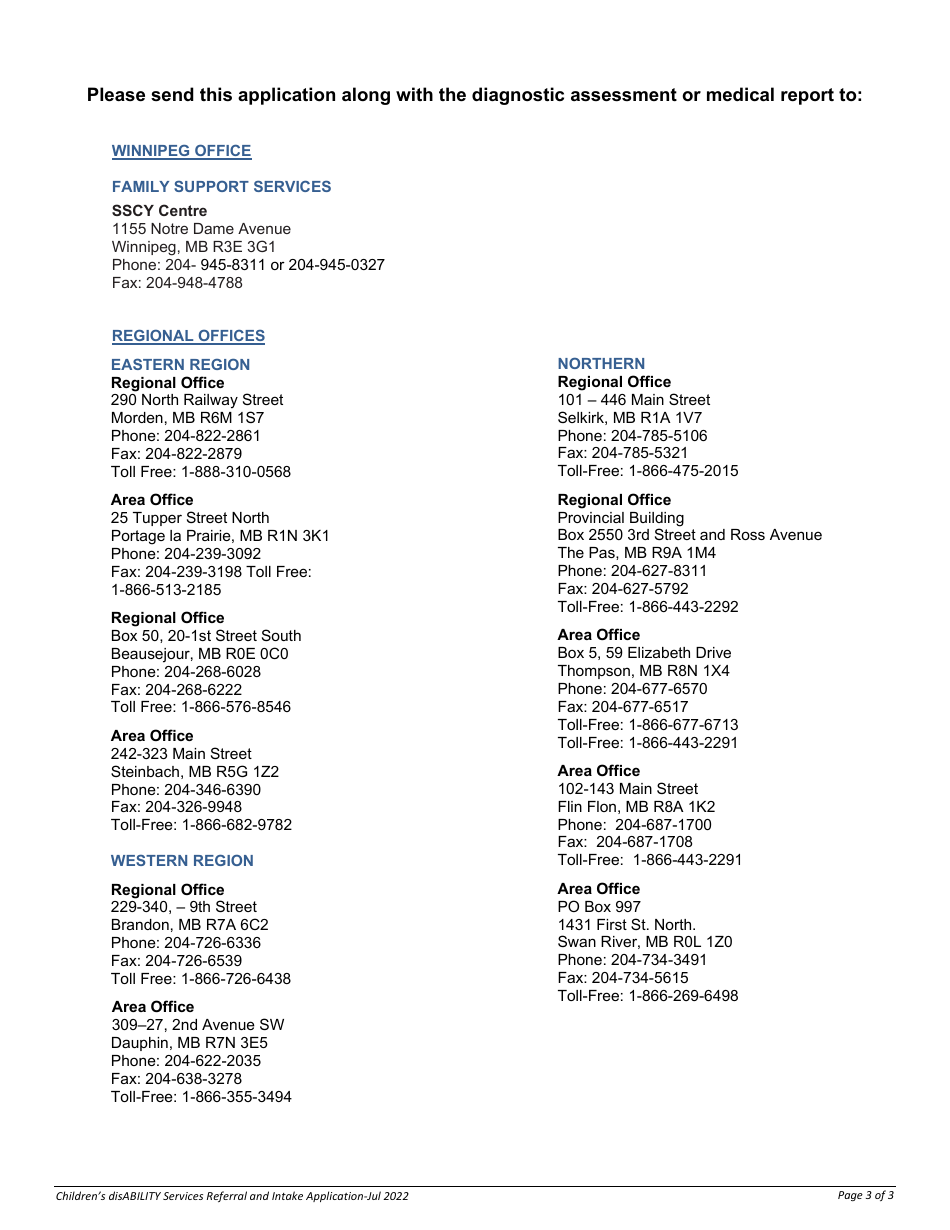 Referral and Intake Application - Manitoba, Canada, Page 3