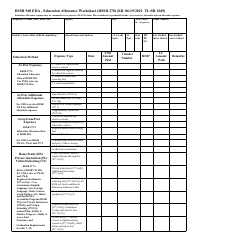 Document preview: GSA Form DSSR960EDA Education Allowance Worksheet