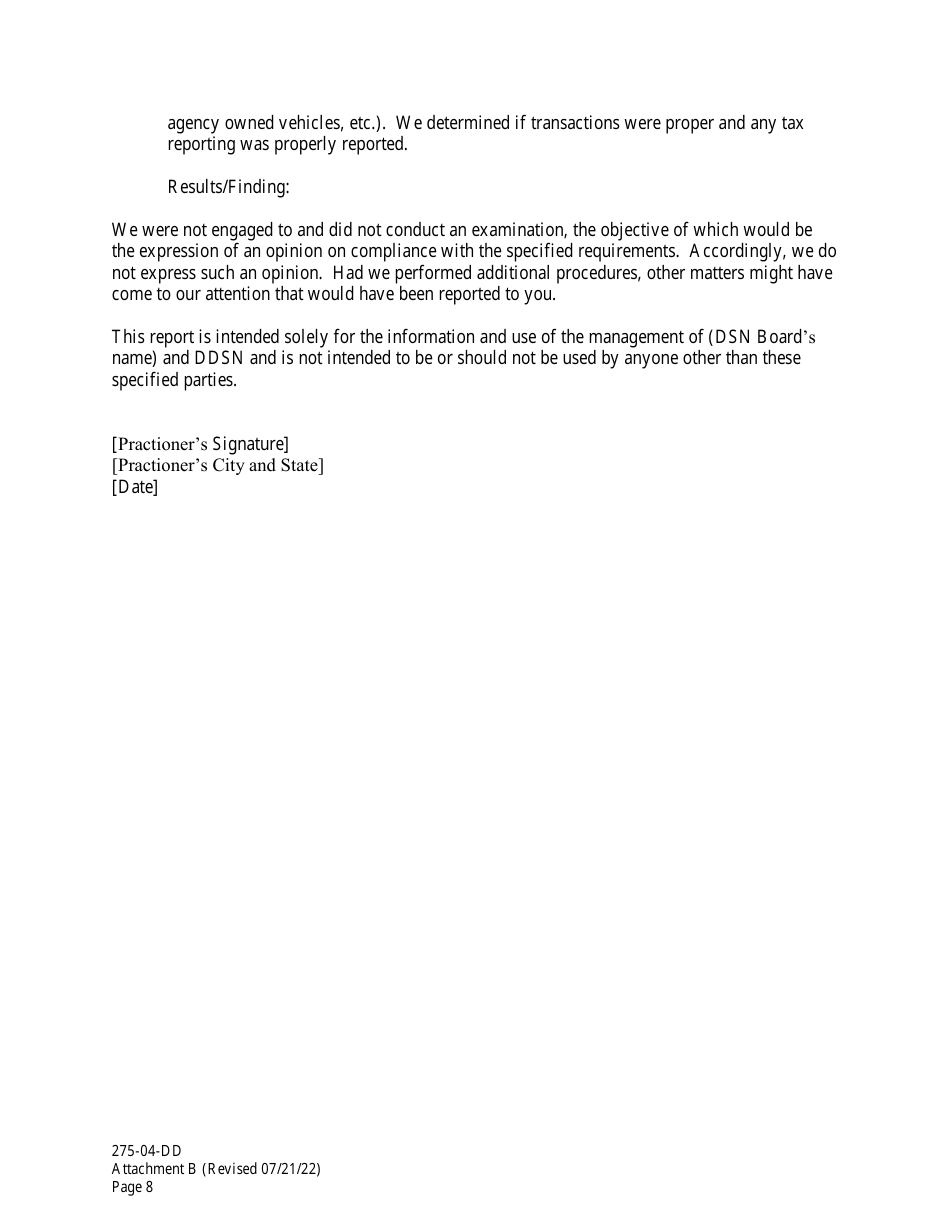 Form 275-04-DD Attachment B Independent Accountants Report on Applying Agreed-Upon Procedures - South Carolina, Page 8