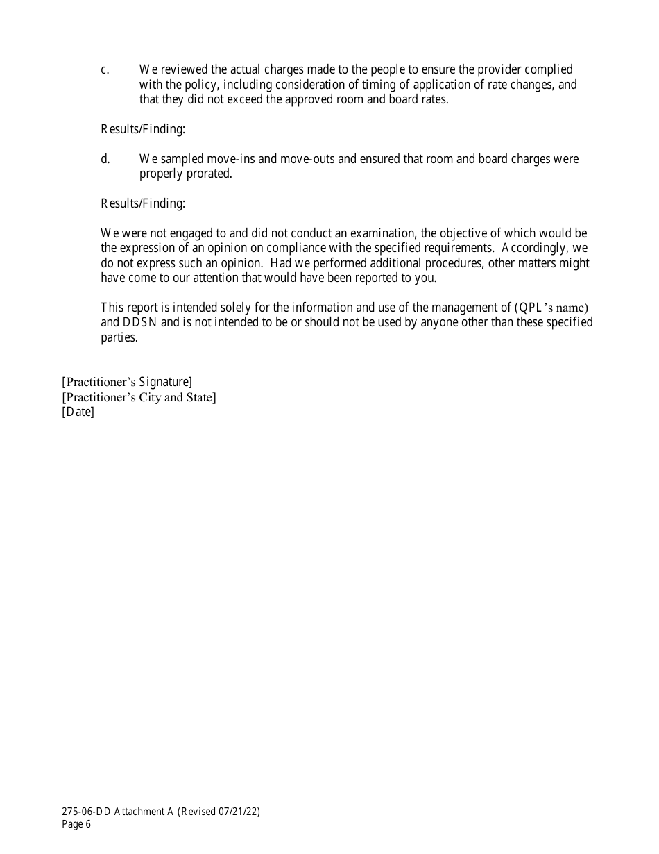 Form 275-06-DD Attachment A Independent Accountants Report on Applying Agreed-Upon Procedures - South Carolina, Page 6