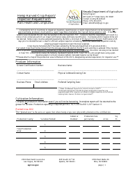 Hemp Harvest-Crop Report/Inspection Request Form - Nevada