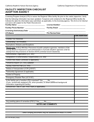 Document preview: Form LIC9119 AA Facility Inspection Checklist - Adoption Agency - California