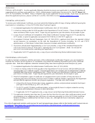 Form LIC9214 Application for Administrator Certification - Administrator Certification Program - California, Page 2
