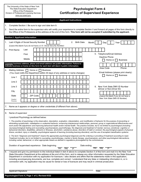 Psychologist Form 4  Printable Pdf