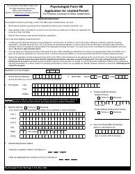 Document preview: Psychologist Form 5B Application for Limited Permit for Persons Licensed in Other Jurisdictions - New York