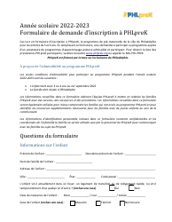 Phlprek Application - City of Philadelphia, Pennsylvania (French)