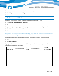 Claim Form - Disaster Financial Assistance for Residents - Northwest Territories, Canada, Page 4