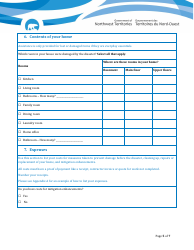 Claim Form - Disaster Financial Assistance for Residents - Northwest Territories, Canada, Page 5