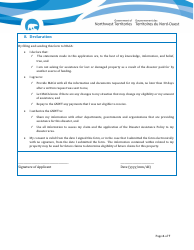 Claim Form - Disaster Financial Assistance for Residents - Northwest Territories, Canada, Page 6