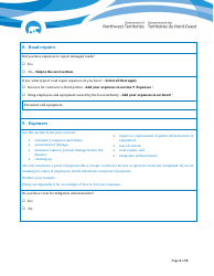Claim Form - Disaster Financial Assistance for Local Authorities - Northwest Territories, Canada, Page 6