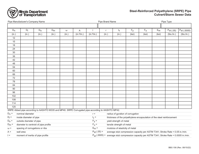 Form BBS156  Printable Pdf