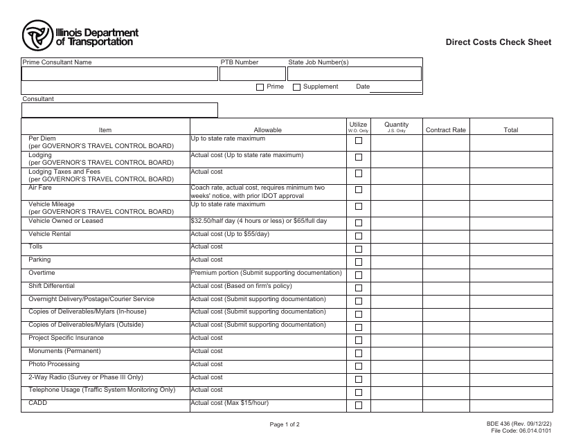 Form BDE436  Printable Pdf