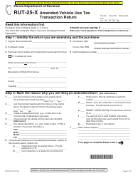 Document preview: Form RUT-25-X (023) Amended Vehicle Use Tax Transaction Return - Illinois
