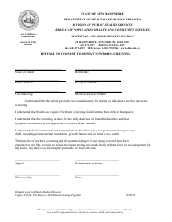 Document preview: Refusal to Consent to Repeat Newborn Screening - New Hampshire
