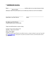 Title VI Discrimination Complaint Form - Orange County, Florida (Haitian Creole), Page 4