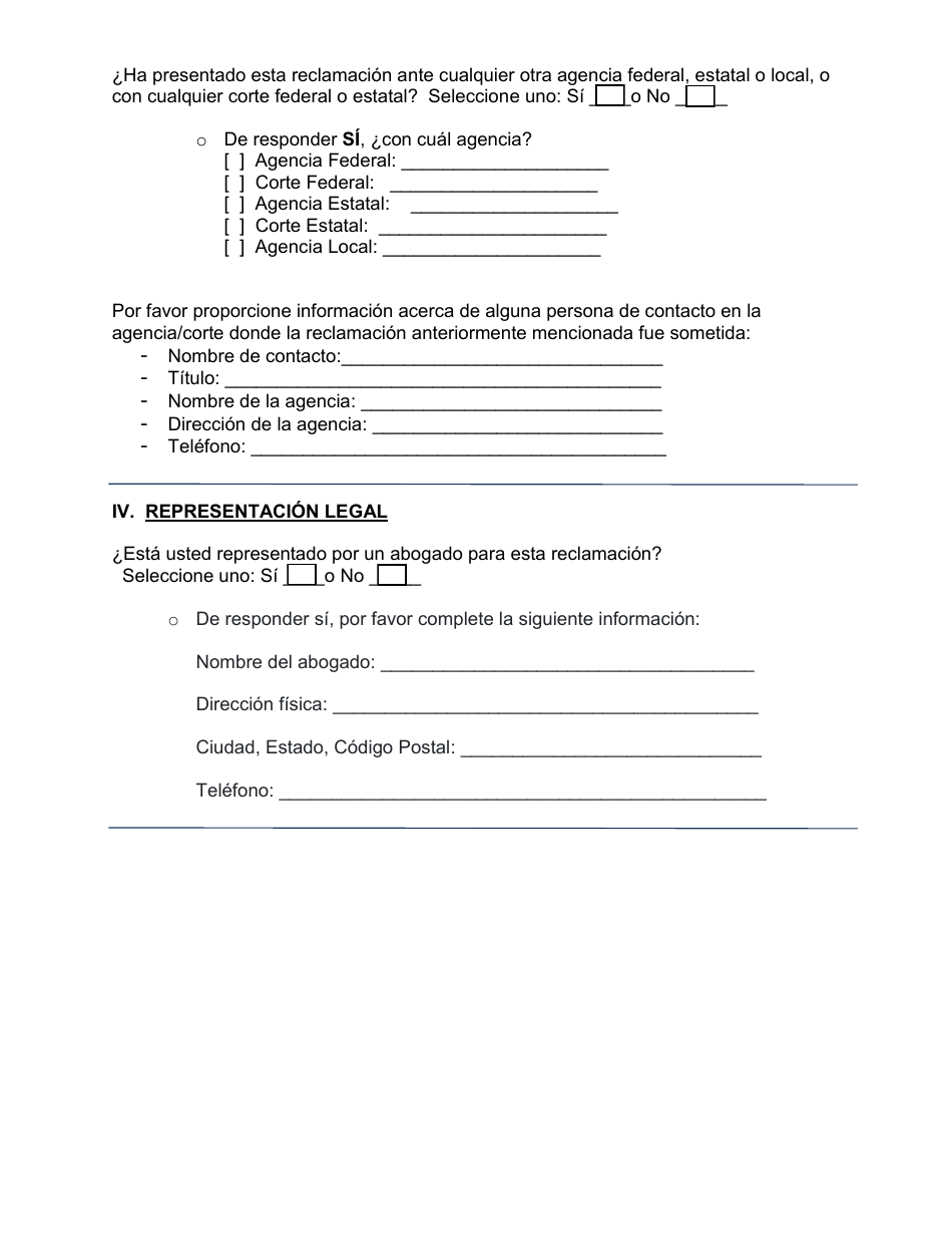 Titulo VI Discriminacion Formulario De Reclamacion - Orange County, Florida (Spanish), Page 3