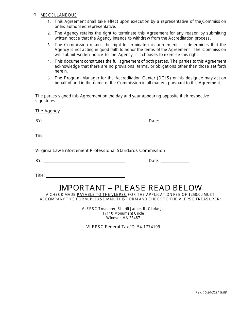 Agency Participation Agreement - Virginia, Page 4