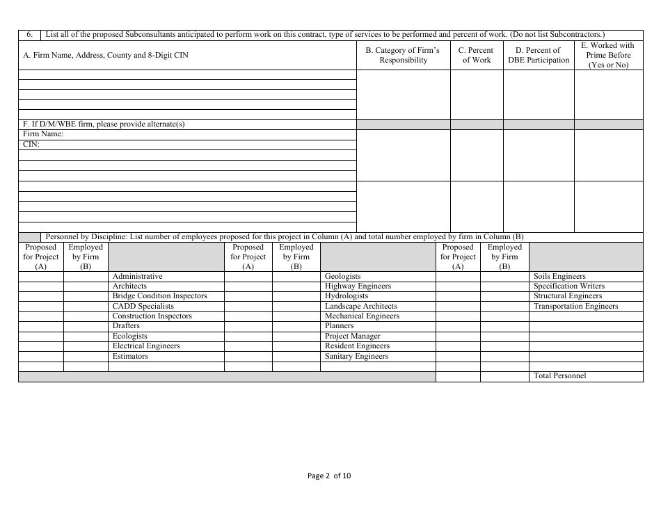 Form NYSDOT255 Architectural / Engineering and Related Services - New York, Page 2